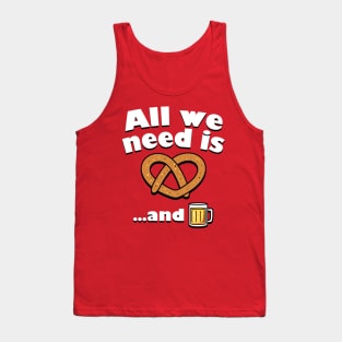 Beer and Pretzel Oktoberfest Retro 60's Hippie Slogan Funny Meme Tank Top